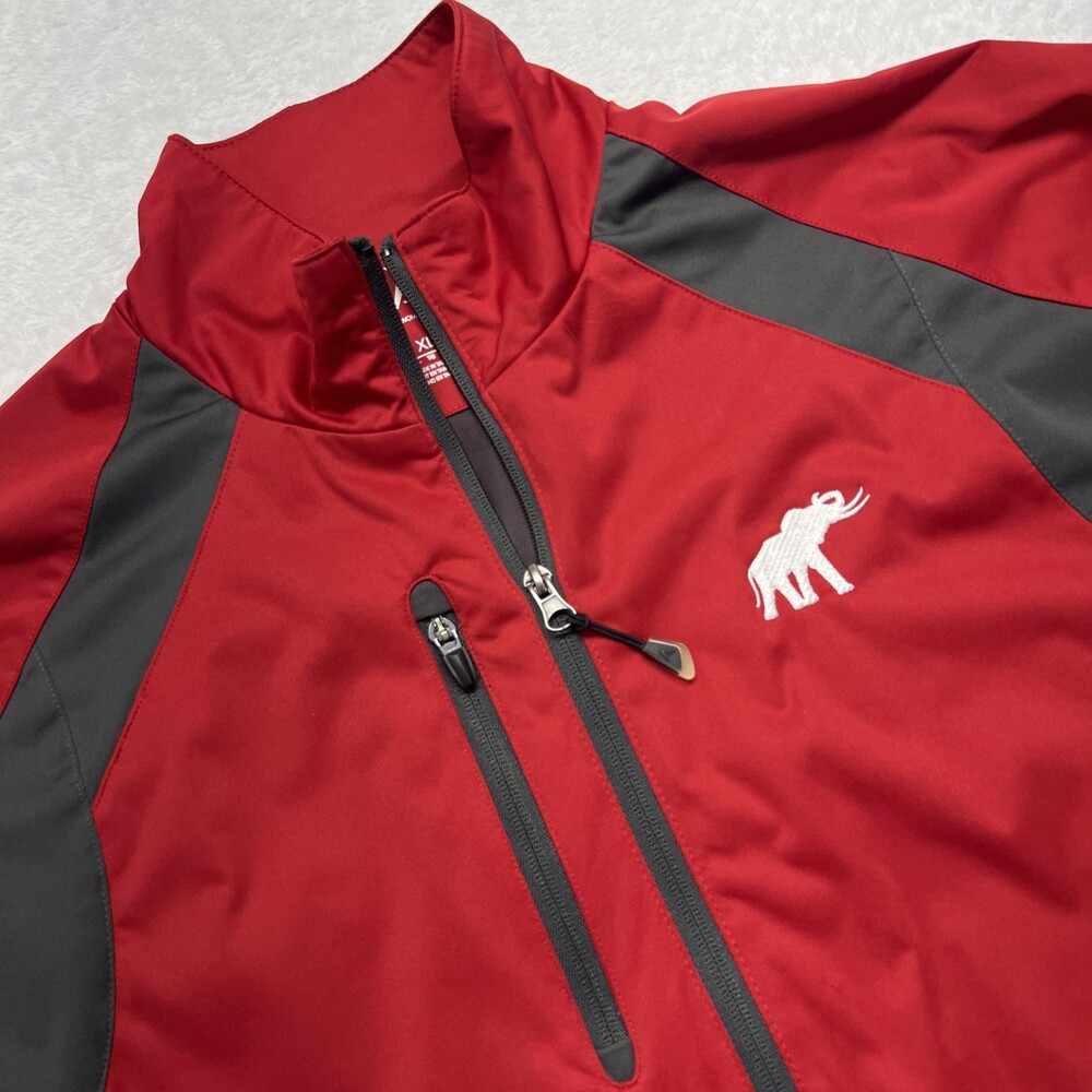 Elephant Logo Antigua Front Zip Active Long Sleeve Lined Jacket Womens XL Red